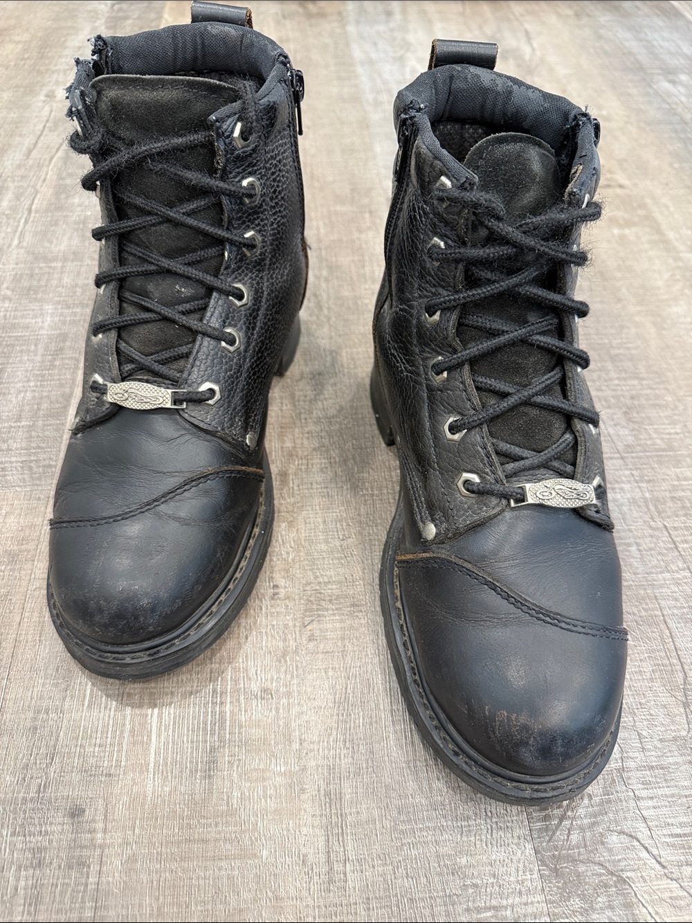 Harley davidson style black motorcycle riding boot  men’s 10